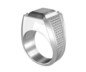 Men’S Ring With Pattern 01 3D Models