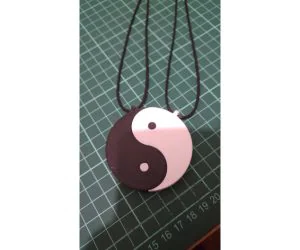 Yin Yang Magnet Necklace 3D Models