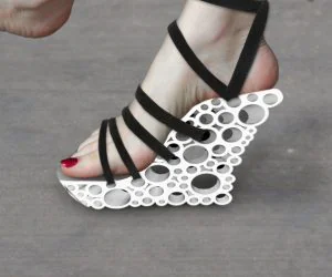 Holey Wedge Heels Sandals 3D Models