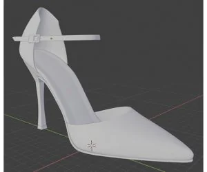 Gucci Tom Ford Metal Stiletto High Heel Pump Woman Shoe 3D Models