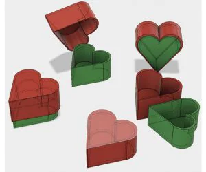 Simple Heart Box Valentines Day 3D Models