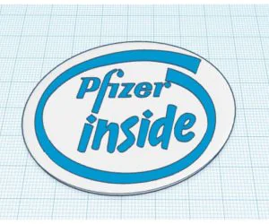 Pfizer Inside Oval Badge 3D Models