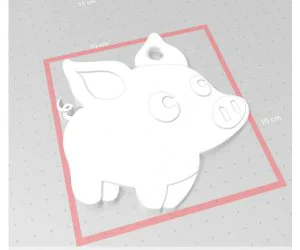 Piggy Pig Keychain Medallion 3D Models