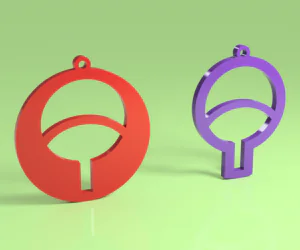 Uchiha Earring Pendant 3D Models