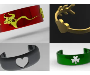 Themed Bracelets Mothers Day St. Patricks Day Chinese New Year Valentines 3D Models