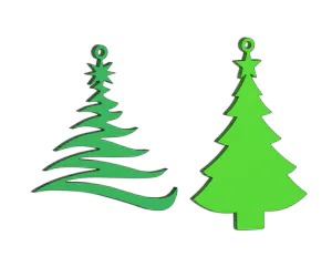 Christmas Tree Earrings Pendant 3D Models