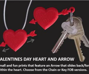 Valentines Day Heart With Moving Arrow 3D Models