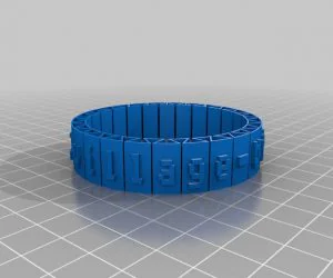 My Customized Rotating Text Bracelet 3D Models