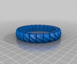 Thicker Walled Articulated Bracelet For .4M Nozzle Using Clear Material Such As Tglase. .05Mm Gap For Light Bending 3D Models