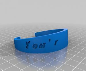 Simple Letter Bracelet 3D Models