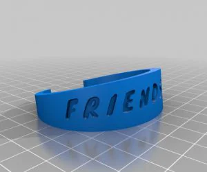 My Customized Bracelet With Transversal Text 3D Models