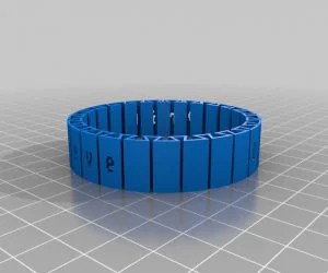 My Customized Flexible Name Bracelet Yasmine 3D Models